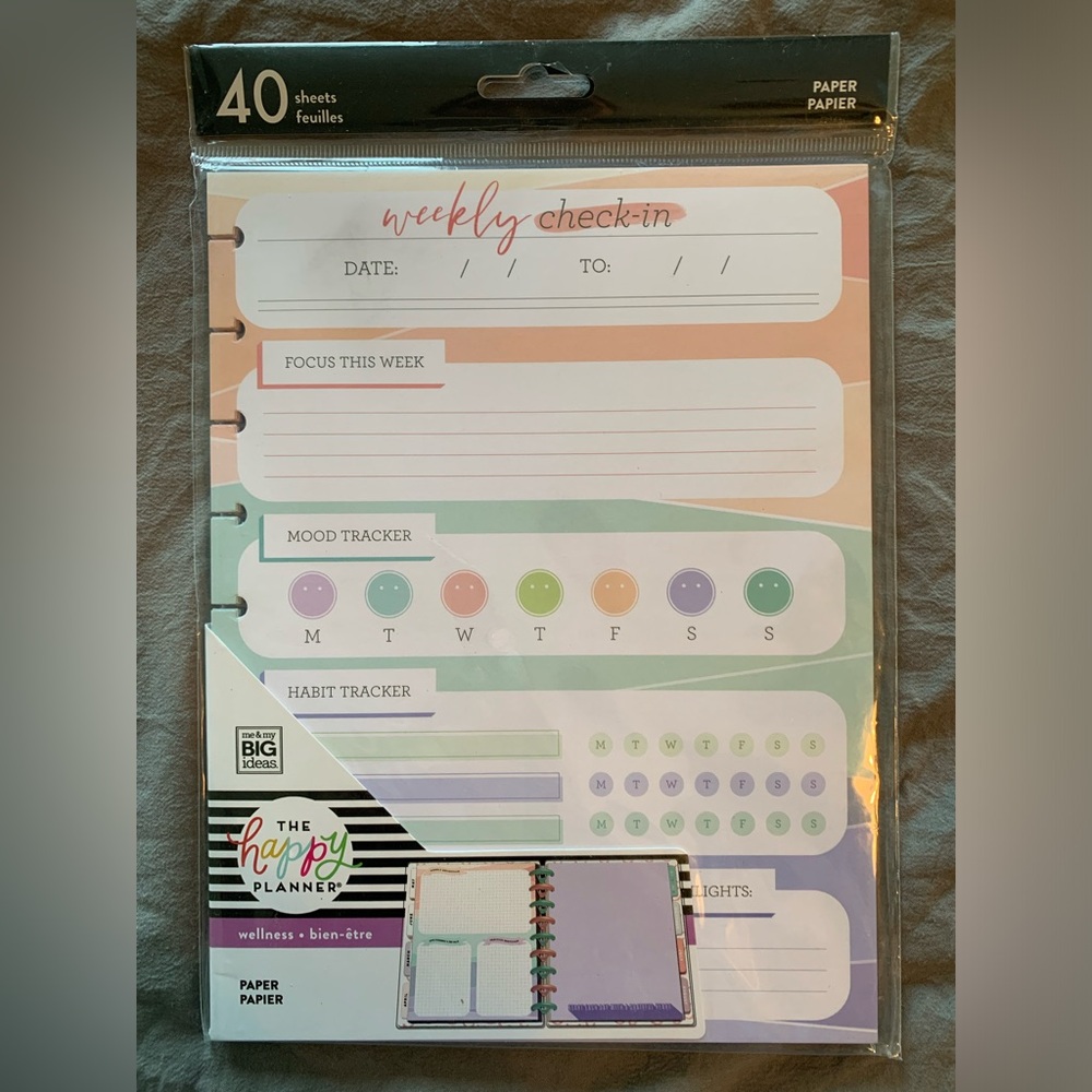NEW, UNOPENED! The Happy Planner 40 sheets- weekly check in